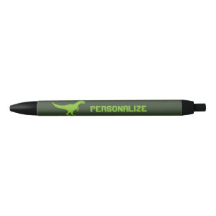 Bolígrafo De Tinta Azul Dinosaurio verde personalizado del rex del