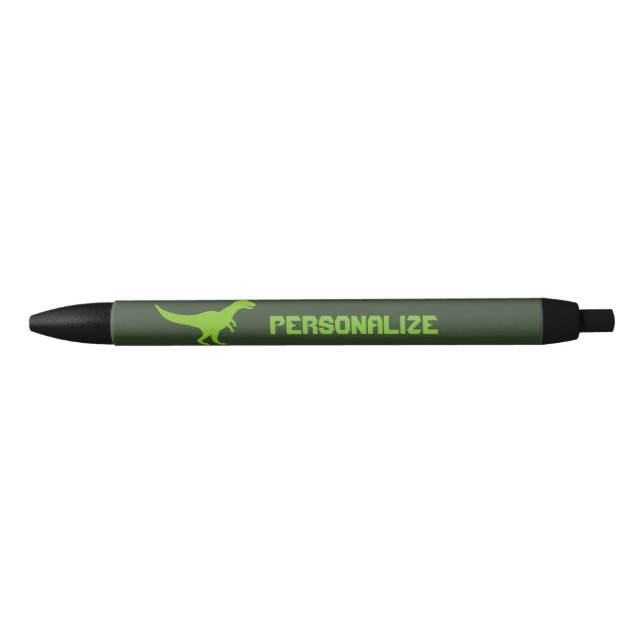 Bolígrafo De Tinta Azul Dinosaurio verde personalizado del rex del (Anverso)