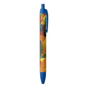 Bolígrafo De Tinta Azul Diseño de fiesta de globos coloridos