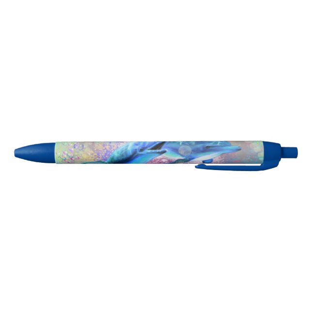 Bolígrafo De Tinta Azul Dolphin Couple Pen Feliz (Parte de abajo)