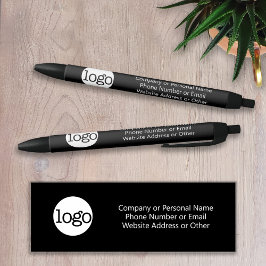 Bolígrafo De Tinta Azul El logotipo comercial básico de Office y el texto 
