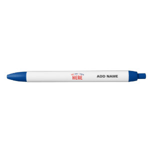 BOLÍGRAFO DE TINTA AZUL ELEGANTE MODERNO PERSONALIZABLE BLANCO VERIFICADO