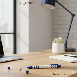 Bolígrafo De Tinta Azul Executive Chic Navy Stripes Professional Business