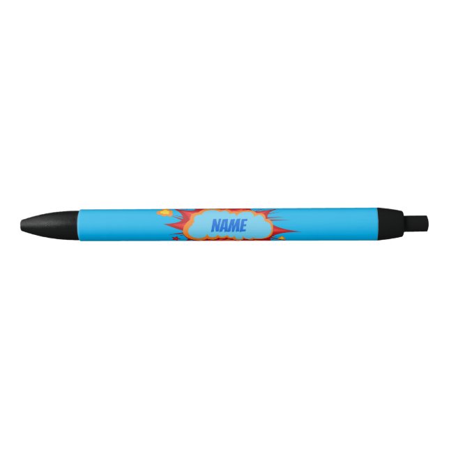Bolígrafo De Tinta Azul Explosión cómica personalizada en personalizable (Anverso)