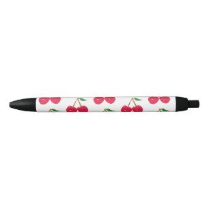 Bolígrafo De Tinta Azul Feliz Fruta de Cereza Kawaii Sonriente
