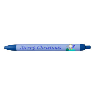 Bolígrafo De Tinta Azul Feliz Navidad Pesca Penguin Personalizado Pen