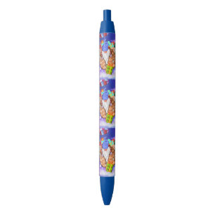 Bolígrafo De Tinta Azul Gnomes navidades vuelan en globo y dan regalos