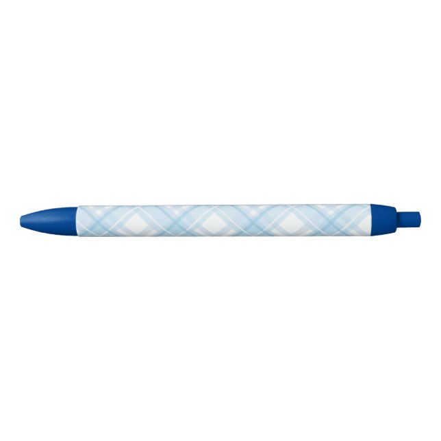 Bolígrafo De Tinta Azul Kawaii Pastel Blue Plaid Pen (Anverso)