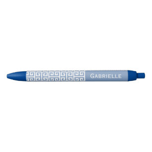 Bolígrafo De Tinta Azul Llave Griega Azul Nombre Personalizado 