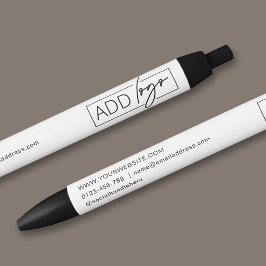 Bolígrafo De Tinta Azul Logotipo de la empresa y detalles de contacto prom