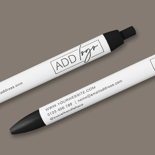 Bolígrafo De Tinta Azul Logotipo de la empresa y detalles de contacto prom