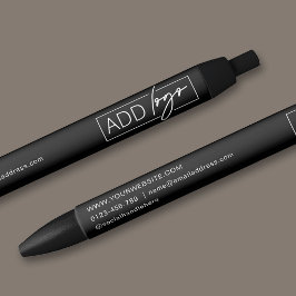 Bolígrafo De Tinta Azul Logotipo de la empresa y detalles de contacto prom