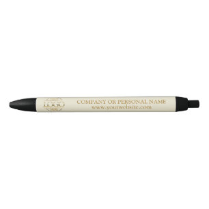 Bolígrafo De Tinta Azul Logotipo Empresarial Personalizado Beige Profesion