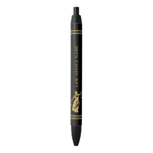 Bolígrafo De Tinta Azul Logotipo y texto Personalizado de Gold Lady Justic