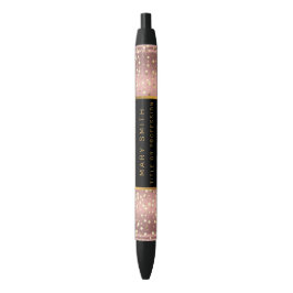 Bolígrafo De Tinta Azul Lujo Purpurina Gold Stars Pink
