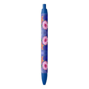 Bolígrafo De Tinta Azul Magníficas Gerberas de tres colores - Dibujo de ar