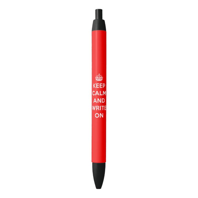 Bolígrafo De Tinta Azul Mantener La Calma Y Escribir (Frente vertical)