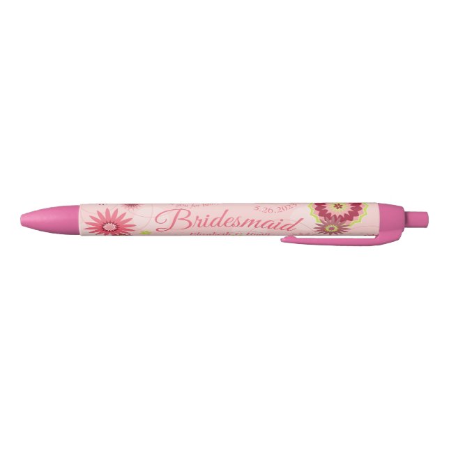 Bolígrafo De Tinta Azul Matrimonio personalizado favorece el Bonito floral (Parte de abajo)