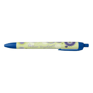 Bolígrafo De Tinta Azul Mejor Amigo Bonito Floral Verde Personalizado