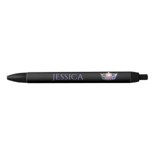 Bolígrafo De Tinta Azul Miss América Multi Silver Crown Ink Pen Personaliz