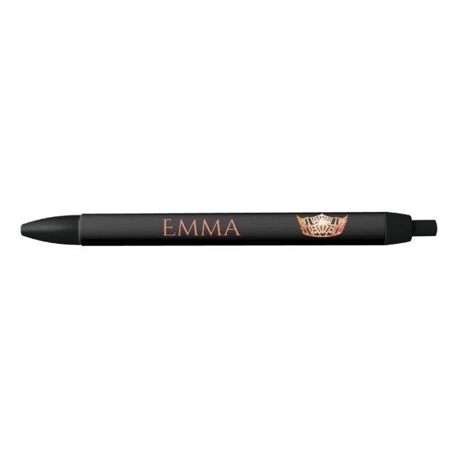 Bolígrafo De Tinta Azul Miss América Naranja Crown Personalizado Ink Pen (Anverso)