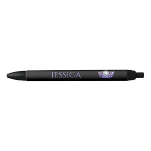 Bolígrafo De Tinta Azul Miss America Purple Crown Ink Pen Personalizado