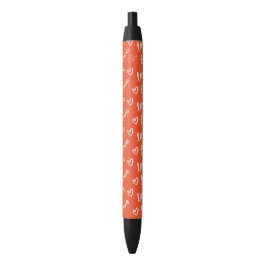 Bolígrafo De Tinta Azul Monograma Adorable Corazones Rojos y Letra de Amor