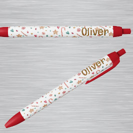 Bolígrafo De Tinta Azul Name || Cute Holiday Cookies and Candy Pattern Ink