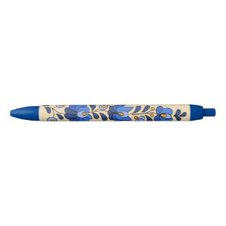 Bolígrafo De Tinta Azul Patrón de bordado húngaro, "Matyó"