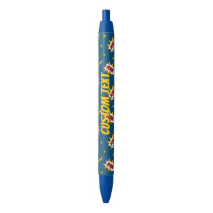 Bolígrafo De Tinta Azul Patrón de efecto de sonido de comic