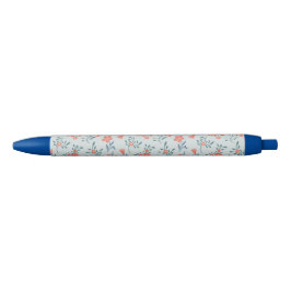 Bolígrafo De Tinta Azul Patrón Floral Prado de Coral