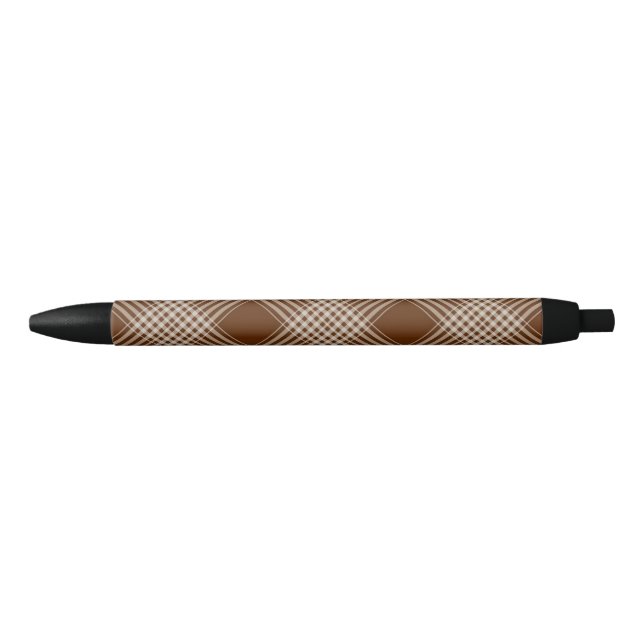 Bolígrafo De Tinta Azul Pen Office and School Pen Brown & White Plaid (Anverso)
