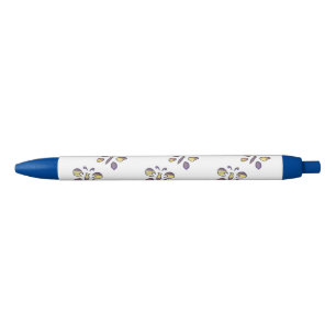 Bolígrafo De Tinta Azul Pens Personalizado de mariposas amarillas moradas