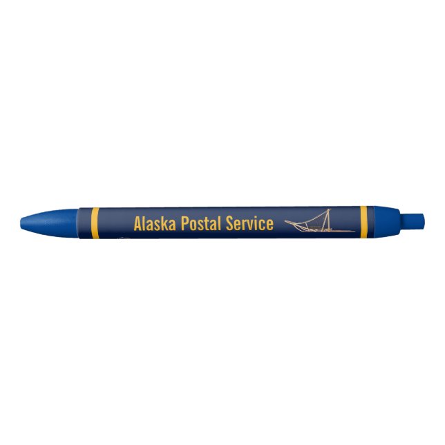 Bolígrafo De Tinta Azul Perro del Servicio Postal de Alaska (Anverso)