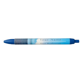 Bolígrafo De Tinta Azul Personalizable Blue Calm Beach Scene