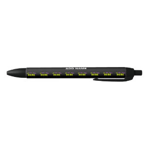 BOLÍGRAFO DE TINTA AZUL PERSONALIZABLE MODERNO ESTILO NEGRO VERIFICADO MAR