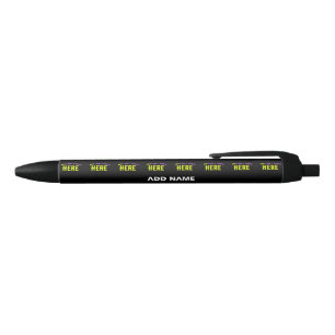 BOLÍGRAFO DE TINTA AZUL PERSONALIZABLE MODERNO ESTILO NEGRO VERIFICADO MAR