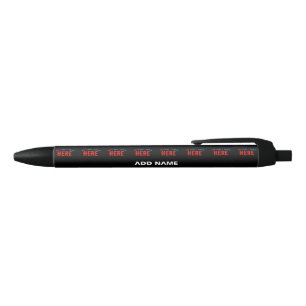 BOLÍGRAFO DE TINTA AZUL PERSONALIZABLE MODERNO ESTILO NEGRO VERIFICADO MAR