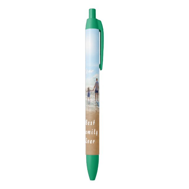 Bolígrafo De Tinta Azul Personalizado de su familia Photo Pen Texto person (Parte inferior (Vertical))