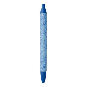 Bolígrafo De Tinta Azul Plantilla moderna de naturaleza azul Aqua con gota