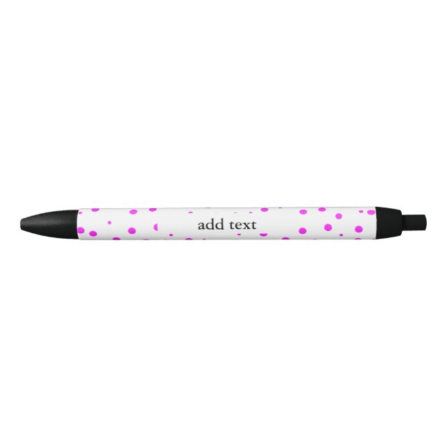 Bolígrafo De Tinta Azul Puntos de Polka Rosado Caliente (Añadir segundo co (Anverso)