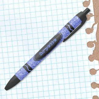 Bolígrafo De Tinta Azul Purpurina azul verdadero Crayon Nombre personaliza