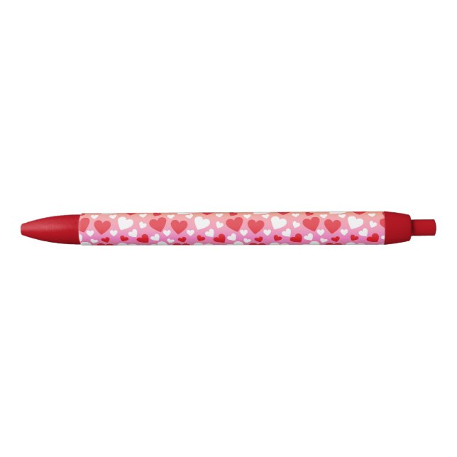 Bolígrafo De Tinta Azul Red and White Hearts Pattern Pen (Anverso)
