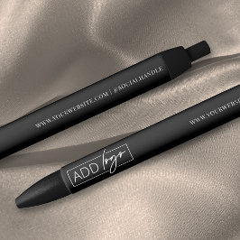 Bolígrafo De Tinta Azul Regalo Promocional de Logotipo Comercial Negro
