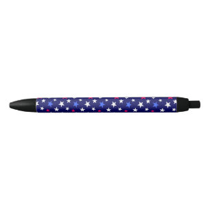 Bolígrafo De Tinta Azul Rojo Intenso, Azul Patriótico y Estrellas Blancas