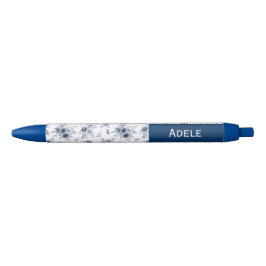 Bolígrafo De Tinta Azul Rosas Azules Acuarela con Nombre Personalizado 