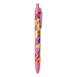 Bolígrafo De Tinta Azul Rosas coloridos Bouquet Pen Flores
