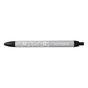 Bolígrafo De Tinta Azul Rosas Vintage con Nombre Personalizado
