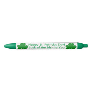 Bolígrafo De Tinta Azul Siete Shamrock Lucky Irish Saint Patrick's Day