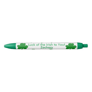 Bolígrafo De Tinta Azul Siete Shamrock NOMBRE DE PERSONALIZACIÓN irlandés